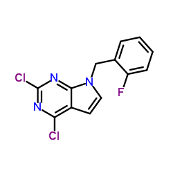 2,4-Dichloro-7-(2-fluorobenzyl)-7H-pyrrolo[2,3-d]pyrimidine结构式