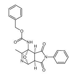 benzyl ((3aR,4S,7R,7aS)-6-methyl-1,3-dioxo-2-phenyl-1,2,3,3a,4,7a-hexahydro-7H-4,7-epoxypyrrolo[3,4-c]pyridin-7-yl)carbamate结构式
