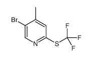 5-Bromo-4-methyl-2-[(trifluoromethyl)sulfanyl]pyridine结构式