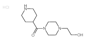 [4-(2-Hydroxyethyl)-1-piperazinyl](4-piperidinyl)-methanone hydrochloride结构式