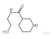 N-(2-Hydroxyethyl)-3-piperidinecarboxamide hydrochloride结构式