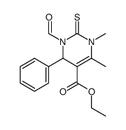 1,6-dimethyl-3-formyl-4-phenyl-2-thioxo-1,2,3,4-tetrahydropyrimidine-5-carboxylic acid ethyl ester Structure