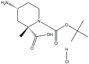 cis-1-tert-Butyl 2-methyl-4-Aminopiperidine-1,2-dicarboxylate hydrochloride Structure
