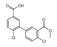 4-chloro-3-(4-chloro-3-methoxycarbonylphenyl)benzoic acid结构式