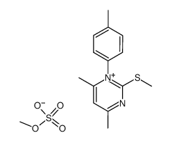 4,6-dimethyl-2-(methylthio)-1-(p-tolyl)pyrimidin-1-ium methyl sulfate Structure