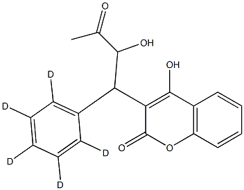 4-hydroxy-3-[2-hydroxy-3-oxo-1-(2,3,4,5,6-pentadeuteriophenyl)butyl]chromen-2-one结构式
