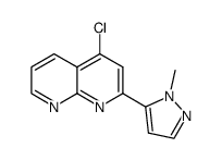 4-chloro-2-(2-methyl-2H-pyrazol-3-yl)-[1,8]naphthyridine结构式