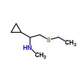 1-cyclopropyl-2-ethylsulfanyl-N-methyl-ethanamine结构式