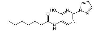 N-(4-hydroxy-2-(1H-pyrazol-1-yl)pyrimidin-5-yl)heptanamide结构式