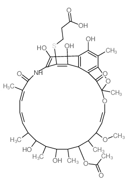 3-(2-Carboxy-aethylmercapto)-rifamycin SV结构式