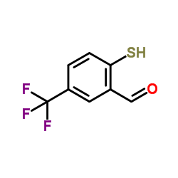 2-Sulfanyl-5-(trifluoromethyl)benzaldehyde结构式