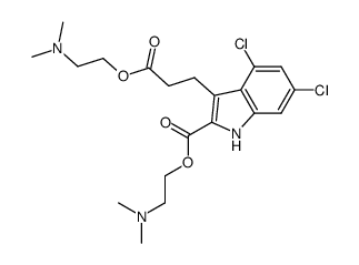 2-dimethylaminoethyl-3-[2-(2-dimethylaminoethoxycarbonyl) -4,6-dichloroindol-3-yl]propionate结构式