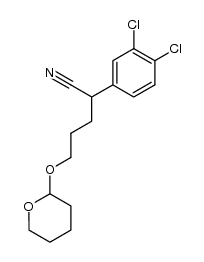 2-(3,4-dichloro-phenyl)-5-(tetrahydro-pyran-2-yl-oxy)-pentanenitrile结构式