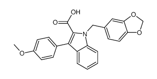 1-(3,4-Methylenedioxybenzyl)-3-(4-methoxyphenyl)indole-2-carboxylic acid结构式