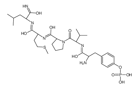[4-[(2S)-2-amino-3-[[(2S)-1-[(2S)-2-[[(2S)-1-[[(2S)-1-amino-4-methyl-1-oxopentan-2-yl]amino]-4-methylsulfanyl-1-oxobutan-2-yl]carbamoyl]pyrrolidin-1-yl]-3-methyl-1-oxobutan-2-yl]amino]-3-oxopropyl]phenyl] dihydrogen phosphate Structure