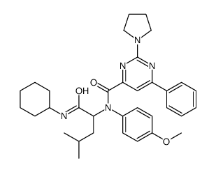 4-Pyrimidinecarboxamide,N-[1-[(cyclohexylamino)carbonyl]-3-methylbutyl]-N-(4-methoxyphenyl)-6-phenyl-2-(1-pyrrolidinyl)-(9CI) structure