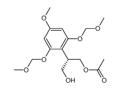 Acetic acid (S)-3-hydroxy-2-(4-methoxy-2,6-bis-methoxymethoxy-phenyl)-propyl ester结构式