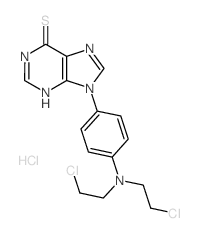 9-[4-[bis(2-chloroethyl)amino]phenyl]-3H-purine-6-thione structure