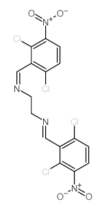 1-(2,6-dichloro-3-nitro-phenyl)-N-[2-[(2,6-dichloro-3-nitro-phenyl)methylideneamino]ethyl]methanimine结构式