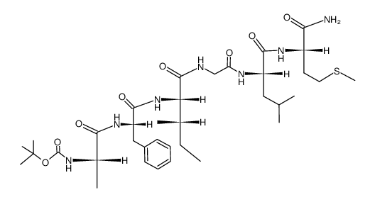 Boc-L-Ala-L-Phe-L-Ile-Gly-L-Leu-L-Met-NH2 structure