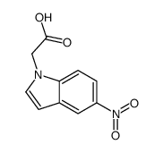 (5-硝基-1H-吲哚-1-基)乙酸结构式