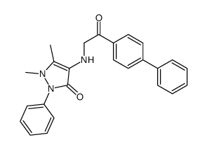 1,5-dimethyl-4-[[2-oxo-2-(4-phenylphenyl)ethyl]amino]-2-phenylpyrazol-3-one结构式