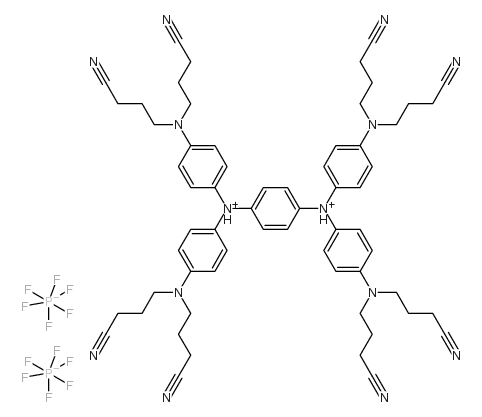 n,n,n'',n''-tetrakis[4-bis(3-cyanopropyl)aminophenyl]-p-phenylenediaminium dihexafluorophosphate结构式