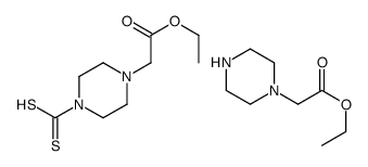 4-(2-ethoxy-2-oxoethyl)piperazine-1-carbodithioic acid,ethyl 2-piperazin-1-ylacetate结构式