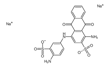 1-amino-4-(4-amino-3-sulphoanilino)-9,10-dihydro-9,10-dioxoanthracene-2-sulphonic acid, sodium salt picture