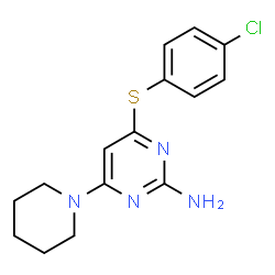 4-[(4-CHLOROPHENYL)SULFANYL]-6-PIPERIDINO-2-PYRIMIDINAMINE structure
