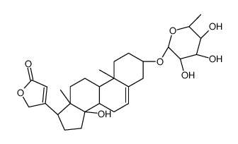 3β-[(6-Deoxy-α-L-mannopyranosyl)oxy]-14-hydroxycarda-5,20(22)-dienolide structure