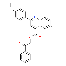 2-oxo-2-phenylethyl 6-chloro-2-(4-methoxyphenyl)-4-quinolinecarboxylate structure