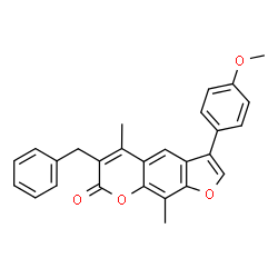 6-benzyl-3-(4-methoxyphenyl)-5,9-dimethylfuro[3,2-g]chromen-7-one Structure