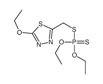 Phosphorodithioic acid, O,O-diethyl S-((5-ethoxy-1,3,4-thiadiazol-2-yl )methyl) ester structure