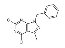 1-benzyl-4,6-dichloro-3-methyl-1H-pyrazolo[3,4-d]pyrimidine Structure