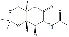 2-Acetylamino-2-deoxy-4-O,6-O-isopropylidene-D-gluconic acid δ-lactone Structure