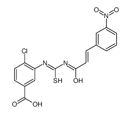 4-CHLORO-3-[[[[3-(3-NITROPHENYL)-1-OXO-2-PROPENYL]AMINO]THIOXOMETHYL]AMINO]-BENZOIC ACID结构式