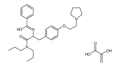 N-[1-(dipropylamino)-1-oxo-3-[4-(2-pyrrolidin-1-ylethoxy)phenyl]propan-2-yl]benzamide,oxalic acid Structure