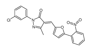 (4E)-2-(3-chlorophenyl)-5-methyl-4-[[5-(2-nitrophenyl)furan-2-yl]methylidene]pyrazol-3-one Structure