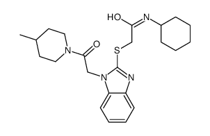 Acetamide, N-cyclohexyl-2-[[1-[2-(4-methyl-1-piperidinyl)-2-oxoethyl]-1H-benzimidazol-2-yl]thio]- (9CI) picture