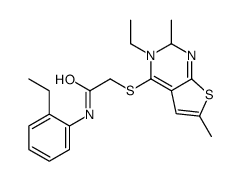 Acetamide, 2-[(5-ethyl-2,6-dimethylthieno[2,3-d]pyrimidin-4-yl)thio]-N-(2-ethylphenyl)- (9CI) Structure