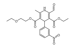 2-ethoxyethyl 3-ethoxycarbonyl-2-formyl-6-methyl-4-(3-nitrophenyl)-1,4-dihydropyrimidine-5-carboxylate结构式