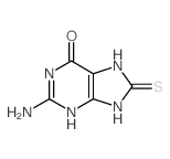 6H-Purin-6-one,2-amino-1,7,8,9-tetrahydro-8-thioxo- Structure