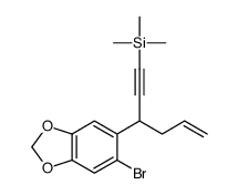 3-(6-bromo-1,3-benzodioxol-5-yl)hex-5-en-1-ynyl-trimethylsilane结构式
