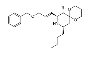 (7S,8S,10R)-8-((E)-3-Benzyloxy-propenyl)-7-methyl-10-pentyl-1,5-dioxa-9-aza-spiro[5.5]undecane Structure