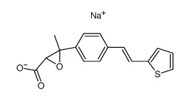 sodium (E)-3-[p-(β-2-thienylvinyl)phenyl]-2,3-epoxybutyrate结构式