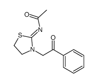 N-[3-(2-oxo-2-phenylethyl)thiazolidin-2-ylidene]acetamide结构式