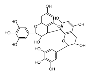 (2R,3R)-2-(3,4,5-trihydroxyphenyl)-8-[(2R,3S,4S)-3,5,7-trihydroxy-2-(3,4,5-trihydroxyphenyl)-3,4-dihydro-2H-chromen-4-yl]-3,4-dihydro-2H-chromene-3,5,7-triol结构式