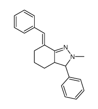 2-Methyl-3-phenyl-7-[1-phenyl-meth-(E)-ylidene]-3,3a,4,5,6,7-hexahydro-2H-indazole Structure