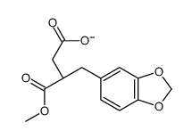 (3S)-3-(1,3-benzodioxol-5-ylmethyl)-4-methoxy-4-oxobutanoate结构式